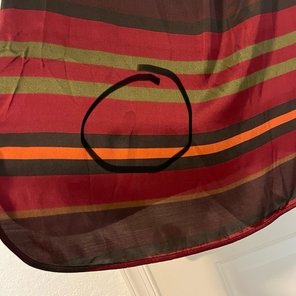 Lafayette 148 Prisha Autumn Sheen Rust Stripe Tunic Blouse Size Small - Picture 17 of 17